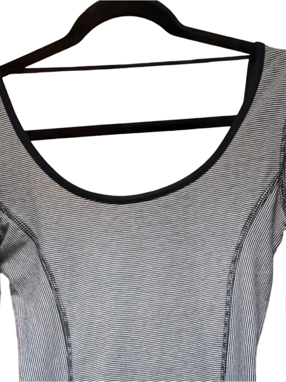 DC Women's Striped Performance Long Sleeve Top Cashew Heathered Black S - Picture 5 of 13